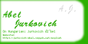 abel jurkovich business card